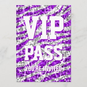 Glitzsebran "VIP PASSERAR" inbjudan