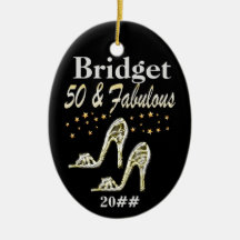 GLITZY 50TH DATED & PERSONLIG ORNAMENT