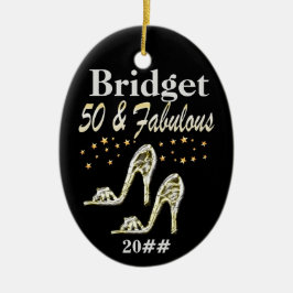 GLITZY 50TH DATED & PERSONLIG ORNAMENT
