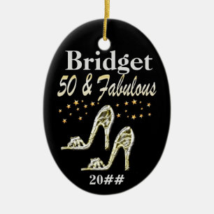 GLITZY 50TH DATED & PERSONLIG ORNAMENT