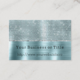 Glitzy Aqua Silver Gnistra Visitkort