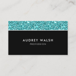 Glitzy Blue glitter feminine lyxur professionell Visitkort