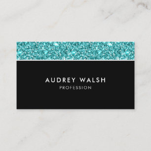 Glitzy Blue glitter feminine lyxur professionell Visitkort