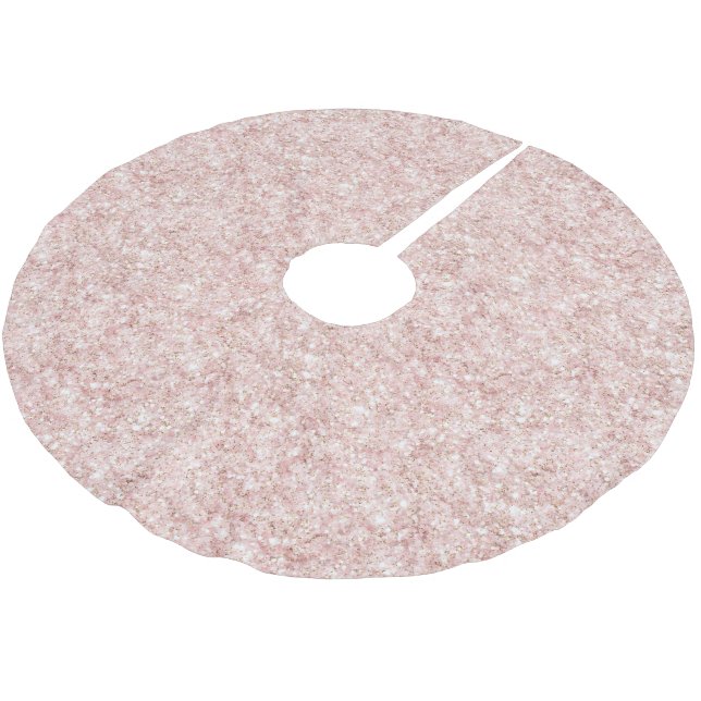 Glitzy Blush Pink Glitter Christmas Julgransmatta Borstad Polyester (Vinklad)