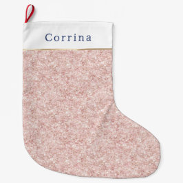 Glitzy Blush Pink Glitter Christmas Stor Julstrumpa