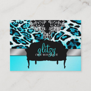 Glitzy chic Leopardturkos Metalli för Boutique 31 Visitkort