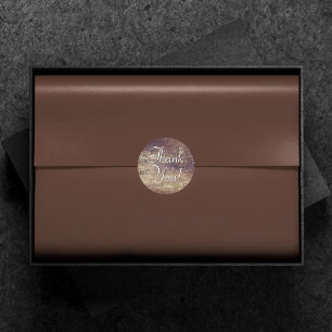 Glitzy Foil Golden Bronze Copper Glam Tack Runt Klistermärke