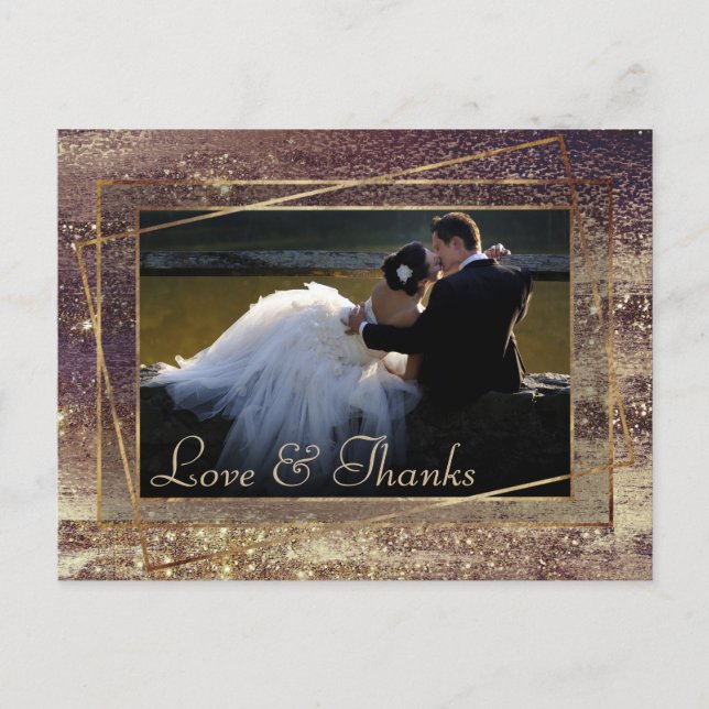 Glitzy Foil | Golden Bronze Copper Photo Tack Vykort (Framsida)