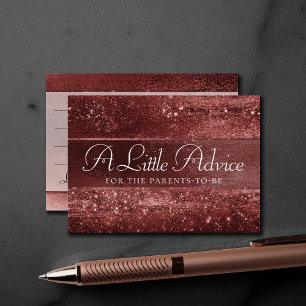 Glitzy Foil Henna Crimson Red Faux Shine Advice Tilläggskort