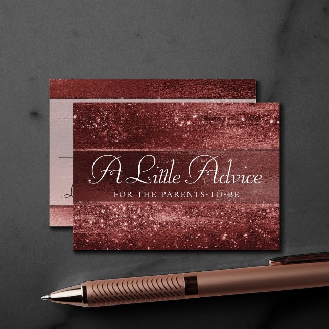 Glitzy Foil | Henna Crimson Red Faux Shine Advice Tilläggskort (Skapare uppladdad)