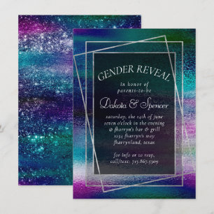 Glitzy Foil   Holografisk isoridescent Ombre Showe Inbjudningar