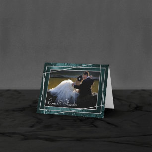 Glitzy Foil Midnight Teal Faux Metallic Photo Tack Kort