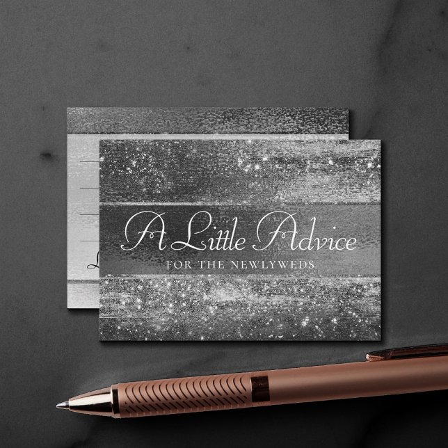 Glitzy Foil | Platinum Silver Faux Chrome Adress Tilläggskort (Skapare uppladdad)
