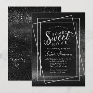 Glitzy Foil   Platinum Silver Shimmer Houseuppvärm Inbjudningar