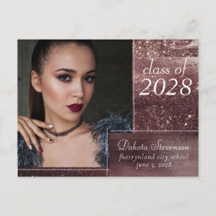 Glitzy Foil   Ro Guld  Grad Photo Tack Vykort