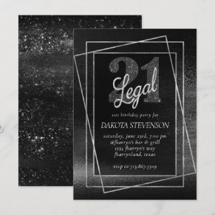 Glitzy Foil   Silver Platinum Shimmer 21 och Legal Inbjudningar