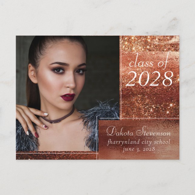 Glitzy Foil | Terra Cotta Grad Photo Tack Vykort (Framsida)