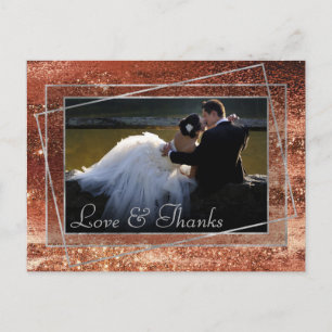 Glitzy Foil Terra Cotta Orange Photo Tack Vykort