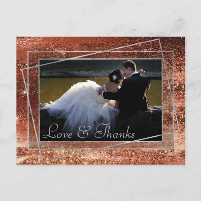 Glitzy Foil | Terra Cotta Orange Photo Tack Vykort (Framsida)