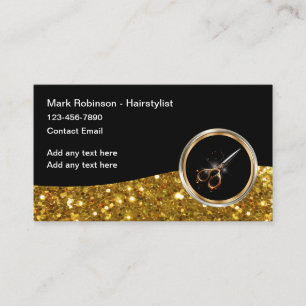 Glitzy Glam Hairstylist Möte Affärskort Visitkort