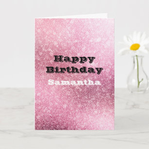 Glitzy Glam Rosa Gnistra Kort