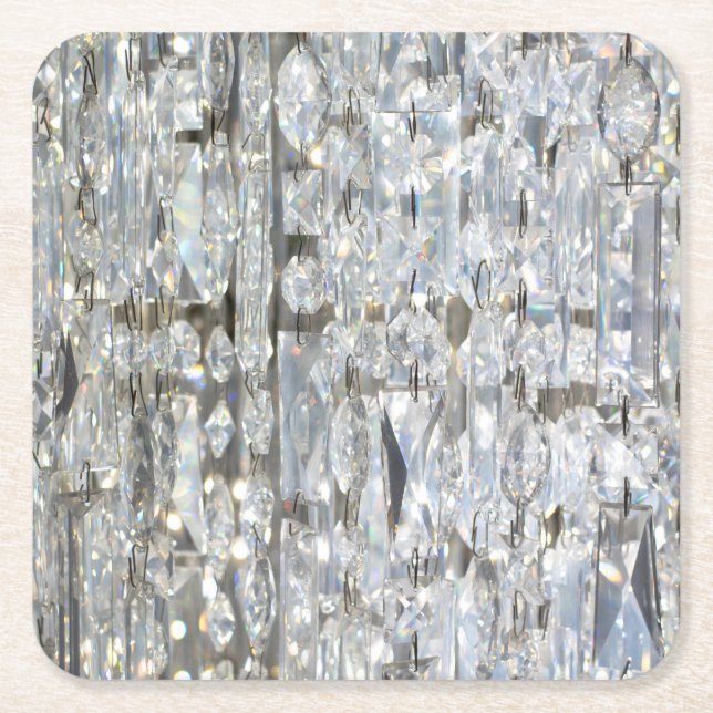 Glitzy Glittery Crystal Underlägg Papper Kvadrat (Framsidan)