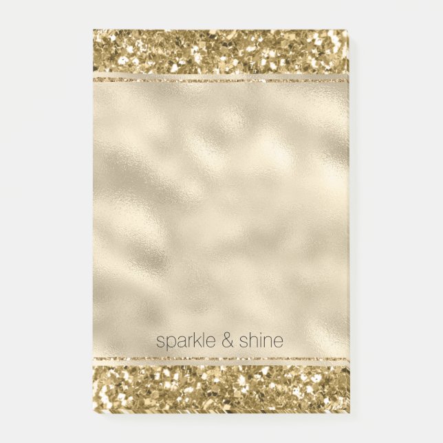 Glitzy Gnistra Guld Glitter       Post-it Block (Framsida)