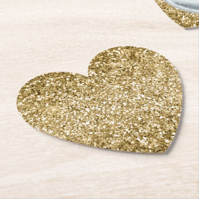 Glitzy Gnistra Guld Glitter           Underlägg Papper (Vinklad)