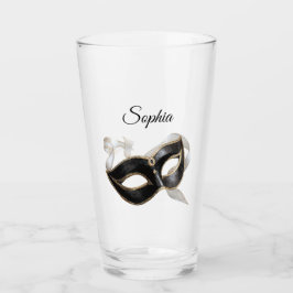 Glitzy Gold Silver New Year Black Mask Glaskopp