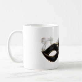 Glitzy Gold Silver New Year Black Mask Kaffemugg