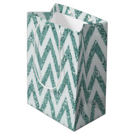 Glitzy Grön Vit Chevron Ränder Jul