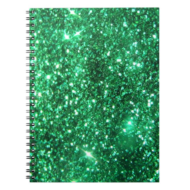 Glitzy grönt glitter anteckningsbok (Framsidan)
