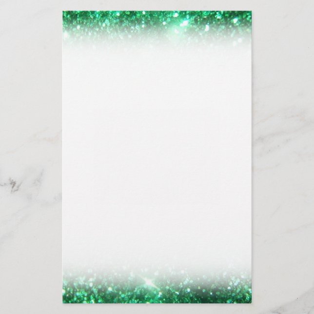 Glitzy Grönt Glitter Brevpapper (Framsida)