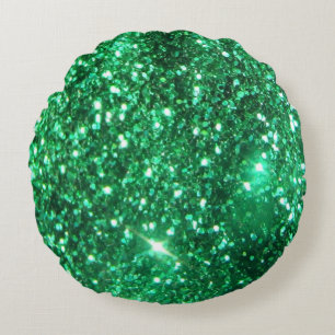 Glitzy grönt glitter rund kudde