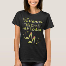 GLITZY GULD 40 OCH FABULÖS PERSONLIG T SHIRT
