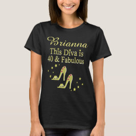 GLITZY GULD 40 OCH FABULÖS PERSONLIG T SHIRT
