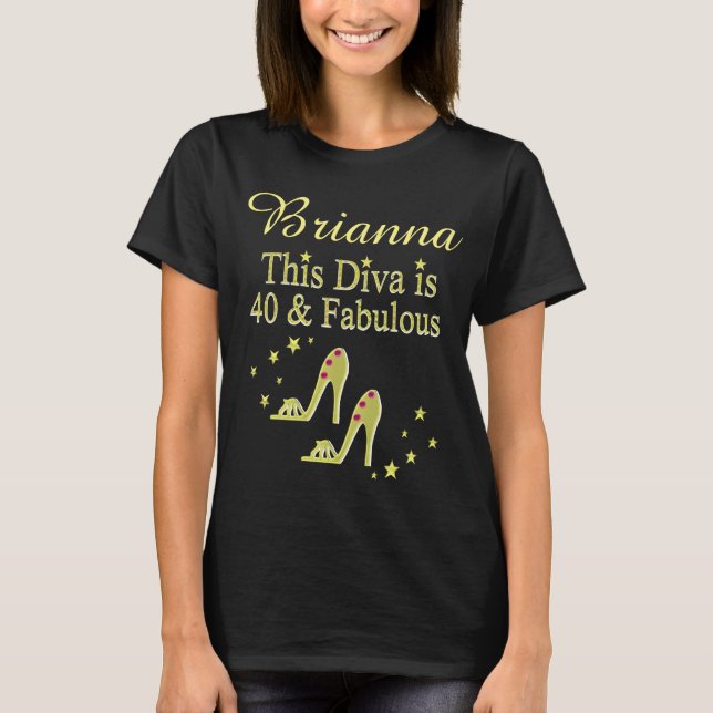 GLITZY GULD 40 OCH FABULÖS PERSONLIG T SHIRT (Framsida)