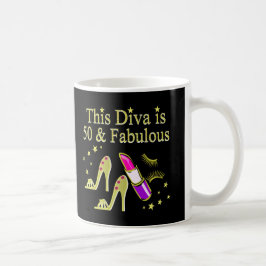 GLITZY GULD 50:E BIRTHDAY DIVA DESIGN KAFFEMUGG