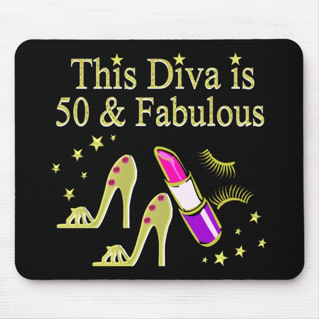GLITZY GULD 50:E BIRTHDAY DIVA DESIGN MUSMATTA (Framsidan)
