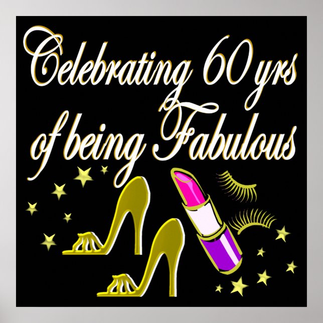 GLITZY GULD 60:E BIRTHDAY DIVA POSTER (Framsidan)