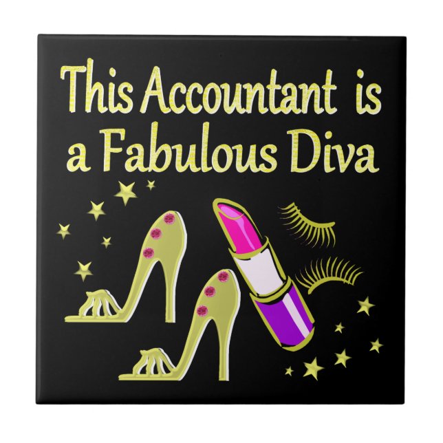 GLITZY GULD ACCOUNTANT DESIGN KAKELPLATTA (Framsidan)
