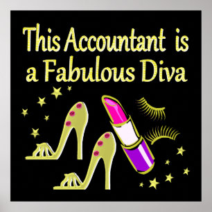 GLITZY GULD ACCOUNTANT DESIGN POSTER