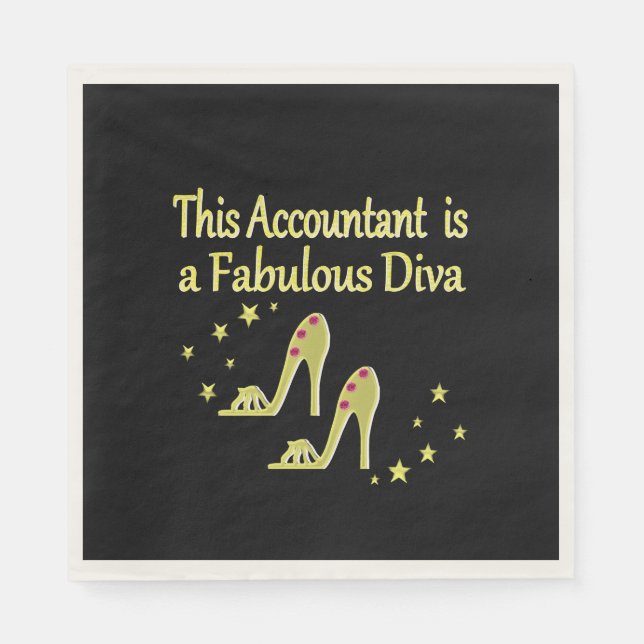 GLITZY GULD ACCOUNTANT DIVA DESIGN PAPPERSSERVETT (Framsidan)