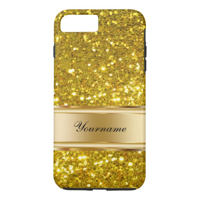 Glitzy guld- glitterMonogram Case-Mate iPhone Skal (Baksida)