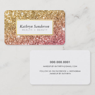 GLitzy guld rosa glitter luxe glamor Visitkort