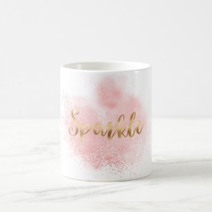 Glitzy guld- rosa konfettiGlamgnistra Kaffemugg