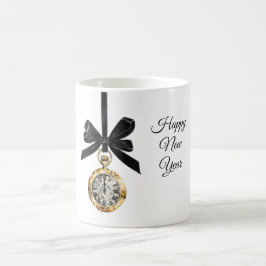 Glitzy Guld Silver Nyår Midnatt Timme   Kaffemugg