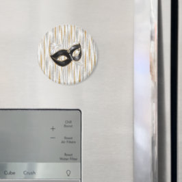 Glitzy Guld Silver Nyår Svart Mask Magnet