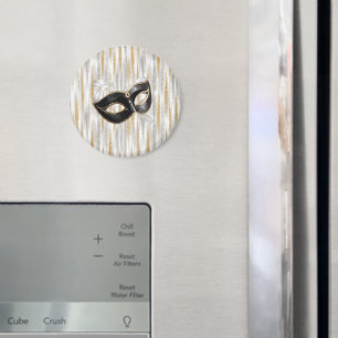 Glitzy Guld Silver Nyår Svart Mask Magnet