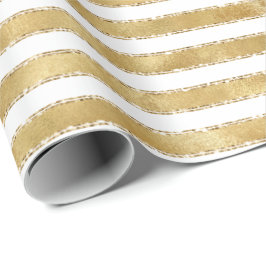 Glitzy Guld White Glam Glitter Gnistra Rand Presentpapper